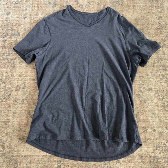 lululemon athletica Other - Lululemon 5 Year Basic V-Neck T-Shirt Tee Heathered Navy Code Blue Size XXL